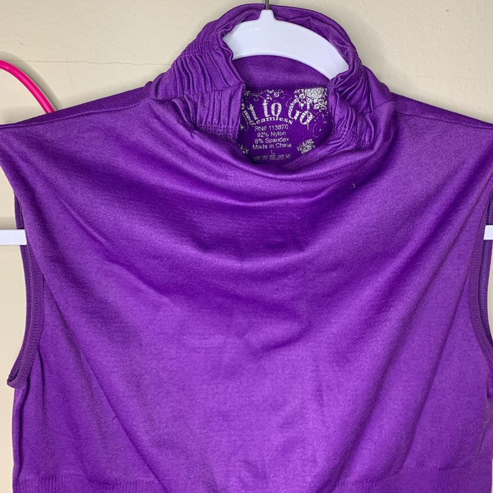 vintage turtle neck sleeveless top purple size Large
